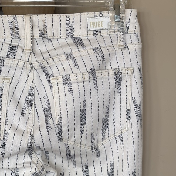 NWOT Paige White Nori Pinstripe Verdugo Ankle Stretch TRANSCEND Skinny Jeans - Picture 11 of 16